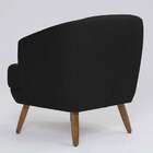 Poltrona Betania Linho Preta E Madeira