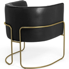 Poltrona Betina Base Aço Bronze Corano Rústico Preto