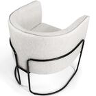 Poltrona Betina Base Aço Preto Viscolinho Off White