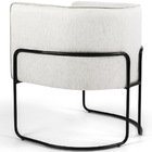 Poltrona Betina Base Aço Preto Viscolinho Off White