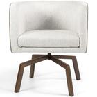 Poltrona Betina Base Giratória Ka Imbuia Viscolinho Off White