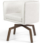 Poltrona Betina Base Giratória Ka Imbuia Viscolinho Off White