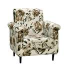 Poltrona Betina Bege Floral Marrom
