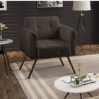 Poltrona Bia Couro Legítimo  Branco, Preto E Marrom