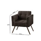 Poltrona Bia Couro Legítimo  Branco, Preto E Marrom