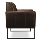 Poltrona Bia Couro Marrom A102 Base Metálica Industrial Preto