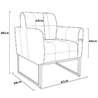 Poltrona Bia Couro Marrom A102 Base Metálica Industrial Preto