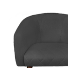 Poltrona Bianca Com Tressê Suede Grafite Pés Palito Castanho