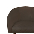 Poltrona Bianca Com Tressê Suede Marrom Pés Palito Castanho C