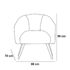 Poltrona Bianca Com Tressê Suede Pés Palito Castanho C05 - D'