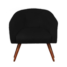 Poltrona Bianca Com Tressê Suede Pés Palito Castanho C05 - D'