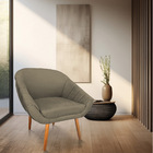 Poltrona Bianca Suede Marrom Rato Pés Palito Castanho - Palla