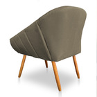 Poltrona Bianca Suede Marrom Rato Pés Palito Castanho - Palla