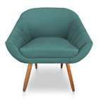 Poltrona Bianca Suede Pés Palito Castanho - Pallazio - Azul T