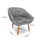 Poltrona Bianca Suede Pés Palito Castanho - Pallazio - Grafite