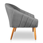 Poltrona Bianca Suede Pés Palito Castanho - Pallazio - Grafite