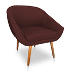 Poltrona Bianca Suede Pés Palito Castanho - Pallazio - Marsala