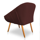 Poltrona Bianca Suede Pés Palito Castanho - Pallazio - Marsala