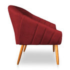 Poltrona Bianca Suede Vermelho Pés Palito Castanho - Pallazio
