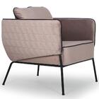 Poltrona Blenda Base Fixa Veludo Rose