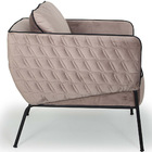 Poltrona Blenda Base Fixa Veludo Rose