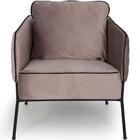 Poltrona Blenda Base Fixa Veludo Rose