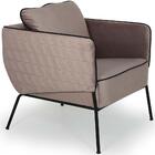 Poltrona Blenda Base Fixa Veludo Rose