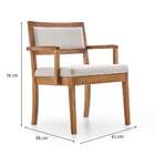 Poltrona Bonina Linho Creme E Imbuia