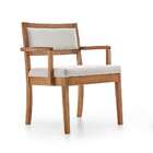 Poltrona Bonina Linho Creme E Imbuia