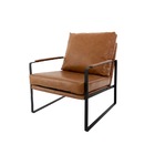 Poltrona Boss Pu Camarelo Com Base De Ferro