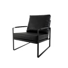 Poltrona Boss Pu Preta Com Base De Ferro