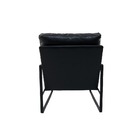 Poltrona Boss Pu Preta Com Base De Ferro