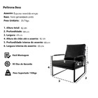Poltrona Boss Pu Preta Com Base De Ferro