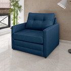 Poltrona Boston Veludo Azul Marinho Pés Plástico Preto - D'ro