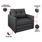 Poltrona Boston Veludo Grafite Pés Plástico Preto - D'rossi