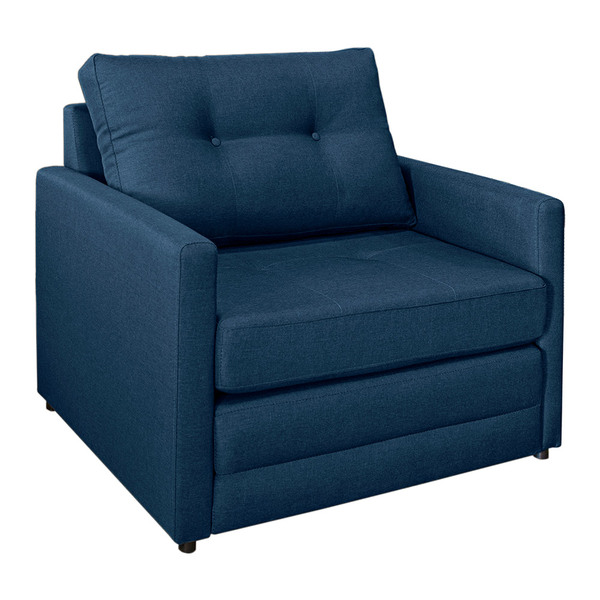 Poltrona Boston Veludo Pés Plástico Preto - D'rossi - Azul Ma