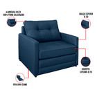 Poltrona Boston Veludo Pés Plástico Preto - D'rossi - Azul Ma