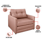 Poltrona Boston Veludo Rosê Pés Plástico Preto - D'rossi