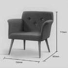 Poltrona Botonê Base Palito Chaplin Daf Mobiliário Azul Jeans