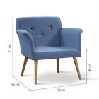 Poltrona Botonê Base Palito Chaplin Daf Mobiliário Azul Jeans