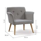 Poltrona Botonê Base Palito Chaplin Daf Mobiliário Cinza