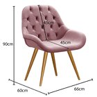 Poltrona Botonê Pé Palito Cadeira Decorativa Sala, Escritório