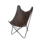 Poltrona Boxbit Butterfly Retro Marrom Base Metal Pintura Pre