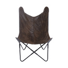 Poltrona Boxbit Butterfly Retro Marrom Base Metal Pintura Pre