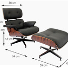 Poltrona Boxbit Eames Preta Com Puff Boxbit
