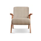 Poltrona Braço De Madeira Laguna Bege