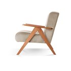 Poltrona Braço De Madeira Laguna Bege