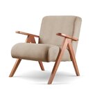 Poltrona Braço De Madeira Laguna Bege