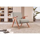 Poltrona Braço De Madeira Laguna Cinza