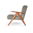 Poltrona Braço De Madeira Laguna Cinza